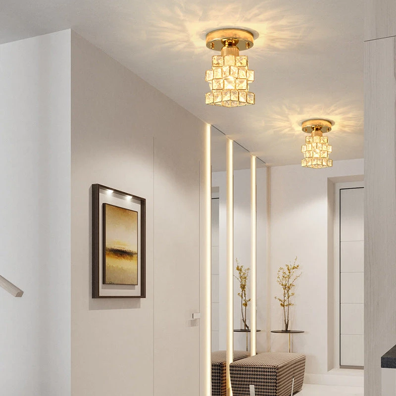 Modern Creative Crystal 1-Light Semi-Flush Mount Ceiling Light 7 Modern Creative Crystal 1-Light Semi-Flush Mount Ceiling Light - Image 7