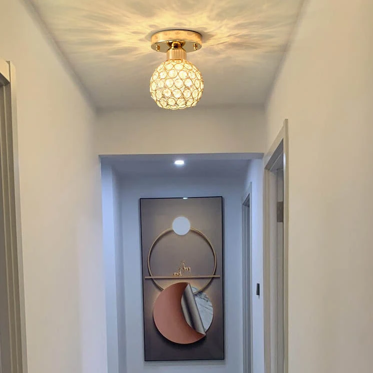 Modern Creative Crystal 1-Light Semi-Flush Mount Ceiling Light 2 Modern Creative Crystal 1-Light Semi-Flush Mount Ceiling Light - Image 2