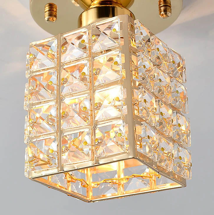 Modern Creative Crystal 1-Light Semi-Flush Mount Ceiling Light 9 Modern Creative Crystal 1-Light Semi-Flush Mount Ceiling Light - Image 9