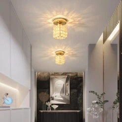 Modern Creative Crystal 1-Light Semi-Flush Mount Ceiling Light -Demolights Sales Store DL2027 8 1