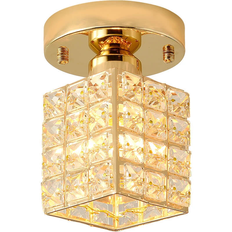 Modern Creative Crystal 1-Light Semi-Flush Mount Ceiling Light 8 Modern Creative Crystal 1-Light Semi-Flush Mount Ceiling Light - Image 8