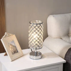 Crystal Table Lamps Silver Bedside Nightstand Lamp Desk Lamp For Living Room -Demolights Sales Store DL2029 6
