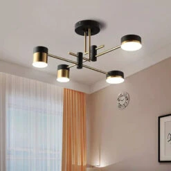 Industrial Nordic Style 4/6/8 Heads Hanging Ceiling Light Gold Black Metal Iron Chandelier For Home Living Room Decoration