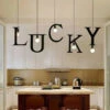 Loft Style English Letters DIY Portfolio Iron Droplight Industrial Vintage LED Pendant Light Fixtures Hanging Lamp Lighting