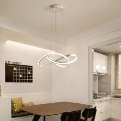 Modern Minimalist Dimmable Acrylic White Chandelier For Bedroom Living Room -Demolights Sales Store DL2059 1