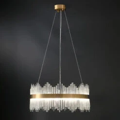 Modern Minimalist Round Lamp Luxury Crystal Chandelier Decorative Hanging Light -Demolights Sales Store DL2061 1 1