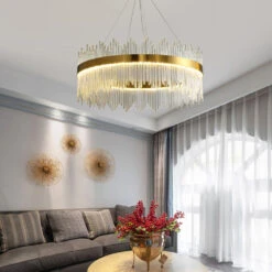 Modern Minimalist Round Lamp Luxury Crystal Chandelier Decorative Hanging Light -Demolights Sales Store DL2061 10