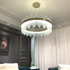 Modern Minimalist Round Lamp Luxury Crystal Chandelier Decorative Hanging Light -Demolights Sales Store DL2061 13