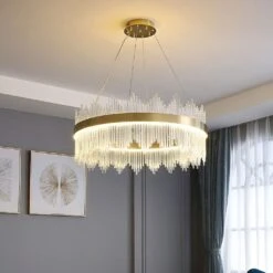 Modern Minimalist Round Lamp Luxury Crystal Chandelier Decorative Hanging Light -Demolights Sales Store DL2061 9 2 1