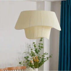 Milk White Chandelier Silk Satin Led Bedroom Decor Home Pendant Lights -Demolights Sales Store DL2063 beige