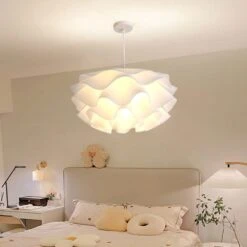 Nordic Romantic Bedroom Chandelier Led Flower Pendant Light