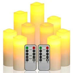 Flameless Flickering Electrical Paraffin Wax LED Candle -Demolights Sales Store DL2068 10