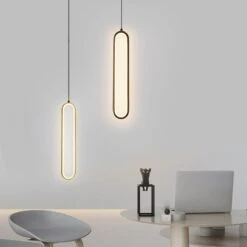 Oval Pendant Light Contemporary Style Metal Single Light Hanging Lamp -Demolights Sales Store DL2075 7 1