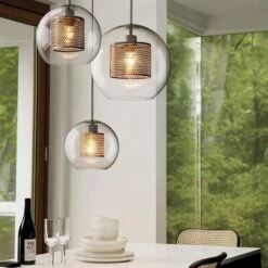 Modern Style 1 Light Globe Glass Pendant Light