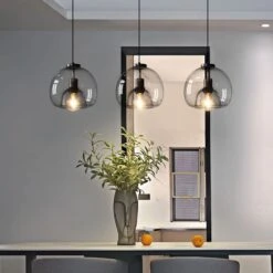 Modern Pendant Light Fixture With Smoky Grey Glass Shade -Demolights Sales Store DL2094 3