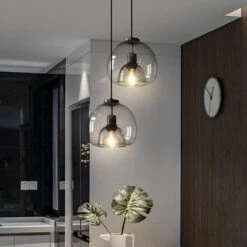 Modern Pendant Light Fixture With Smoky Grey Glass Shade -Demolights Sales Store DL2094 4