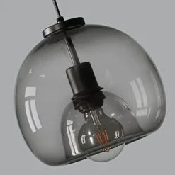 Modern Pendant Light Fixture With Smoky Grey Glass Shade -Demolights Sales Store DL2094 5