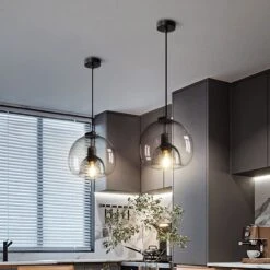 Modern Pendant Light Fixture With Smoky Grey Glass Shade -Demolights Sales Store DL2094 7 1