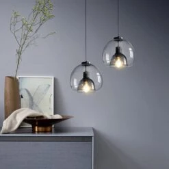 Modern Pendant Light Fixture With Smoky Grey Glass Shade -Demolights Sales Store DL2094 8