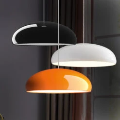 Modern Metal Pendant Light With Acrylic Shade