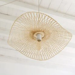 Creative Bamboo Weaving Straw Hat Shape Pendant Light -Demolights Sales Store DL3010443 2 1