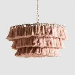 Handmade Woven Rope Pendant Creative Home Decoration Lampshade -Demolights Sales Store DL3010638 pink 1