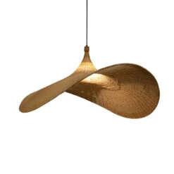 Handmade Bamboo Wicker Straw Hat Pendant Light Shade -Demolights Sales Store DL3010654 7 1