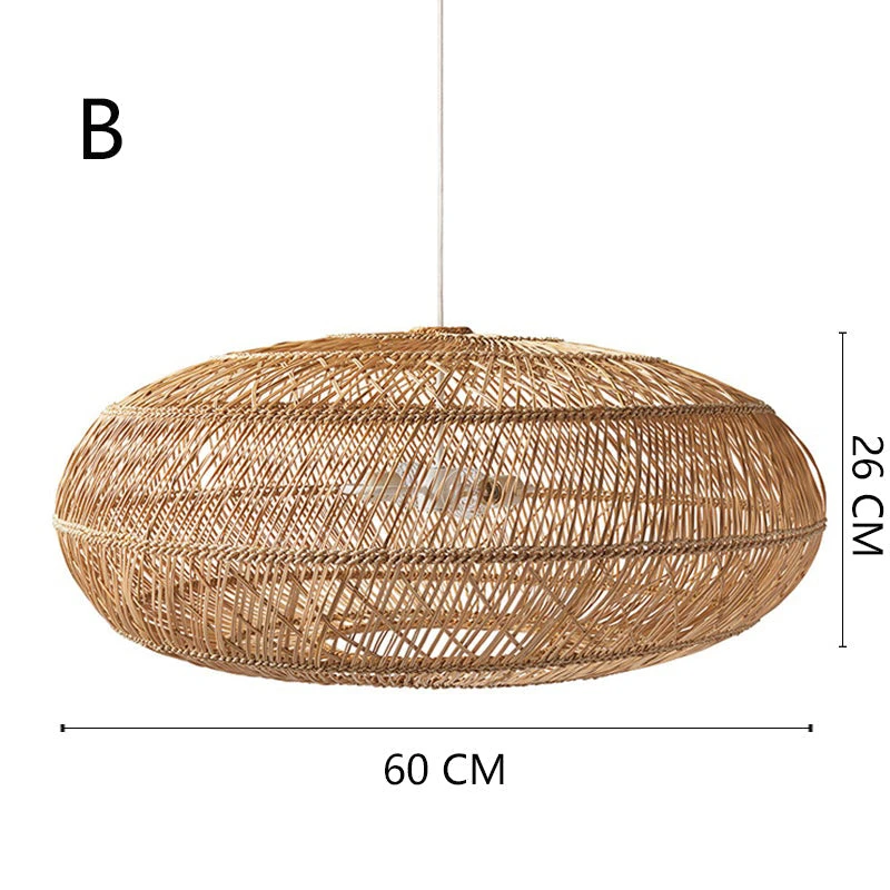 Basket Rattan Woven Lantern Chandelier Pendant Lamp Shade 7 Basket Rattan Woven Lantern Chandelier Pendant Lamp Shade - Image 7