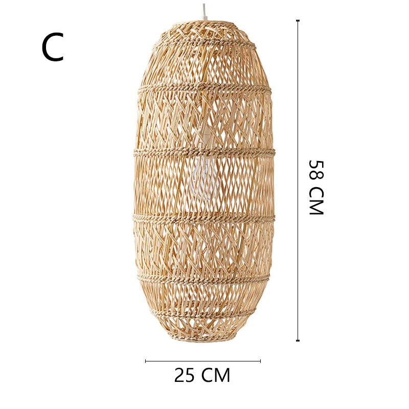 Basket Rattan Woven Lantern Chandelier Pendant Lamp Shade 8 Basket Rattan Woven Lantern Chandelier Pendant Lamp Shade - Image 8