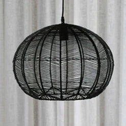 Japanese Rattan Chandelier Light Woven Pendant Light Shade 18 Japanese Rattan Chandelier Light Woven Pendant Light Shade -Demolights Sales Store DL3010669 black 1