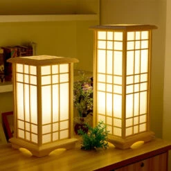 Desk Lamp Wood Tatami Table Lamp For Bedroom