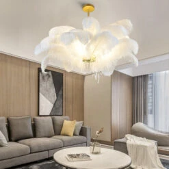 Modern Feather Home Chandelier Nordic Craft Pendant Lighting -Demolights Sales Store DL3010703 1 1