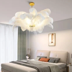 Modern Feather Home Chandelier Nordic Craft Pendant Lighting -Demolights Sales Store DL3010703 2 1