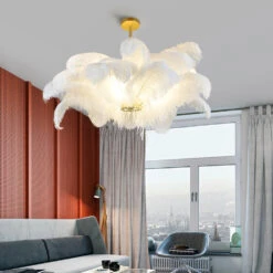 Modern Feather Home Chandelier Nordic Craft Pendant Lighting -Demolights Sales Store DL3010703 4 1