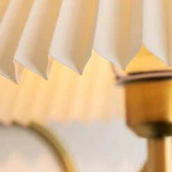 Nordic Vintage White Brass Wall Lamp Pleated Table Lamp Shade -Demolights Sales Store DL3010797 8