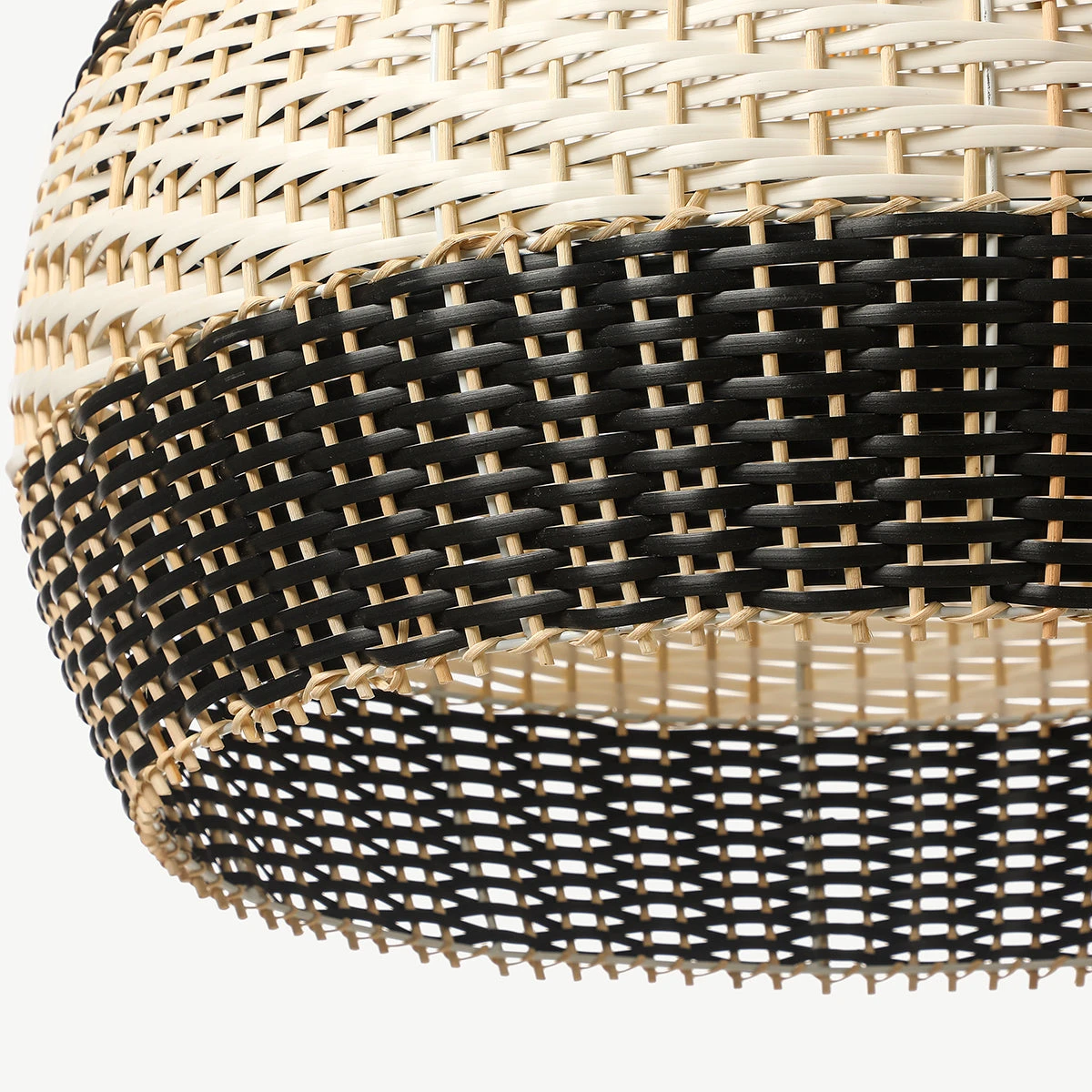 Black & White Lampshade Rattan Pendant Light 10 Black & White Lampshade Rattan Pendant Light - Image 10