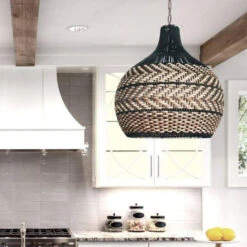 Minimalism Rattan Ceiling Light Fixture Woven Pendant Lampshade 16 Minimalism Rattan Ceiling Light Fixture Woven Pendant Lampshade -Demolights Sales Store DL3010860 3 1