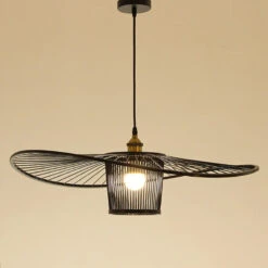 Black/Log Bamboo Pendant Light Natural Wicker Light Fixture -Demolights Sales Store DL3010888 1 1