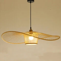 Black/Log Bamboo Pendant Light Natural Wicker Light Fixture -Demolights Sales Store DL3010888 2