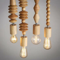 Modern Solid Wood Bead Chain Hanging Pendant Lights -Demolights Sales Store DL33913620 2