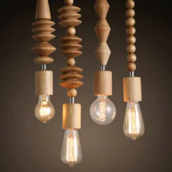 Modern Solid Wood Bead Chain Hanging Pendant Lights -Demolights Sales Store DL33913620 4 1