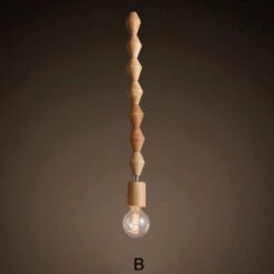 Modern Solid Wood Bead Chain Hanging Pendant Lights -Demolights Sales Store DL33913620 4 1