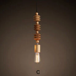 Modern Solid Wood Bead Chain Hanging Pendant Lights -Demolights Sales Store DL33913620 5 1