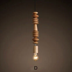 Modern Solid Wood Bead Chain Hanging Pendant Lights -Demolights Sales Store DL33913620 6 1