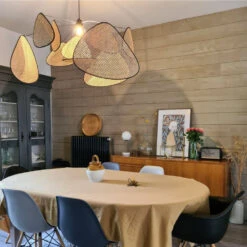 Retro Rattan Chandelier Handmade Pendant Lampshade -Demolights Sales Store DLLAB2113 3 1