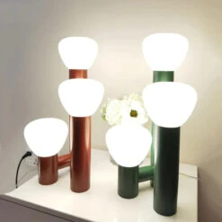 Minimalist Style 3-Light Red/Green/White Table Lamp -Demolights Sales Store DLLAB2251 3
