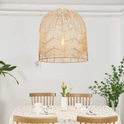 Handmade Basket Rattan Pendant Light Shades For Living Room