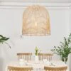 Handmade Basket Rattan Pendant Light Shades For Living Room