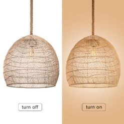 Nordic Rattan Pendant Light Living Room Hanging Lamp Shade -Demolights Sales Store DLWH0136 11