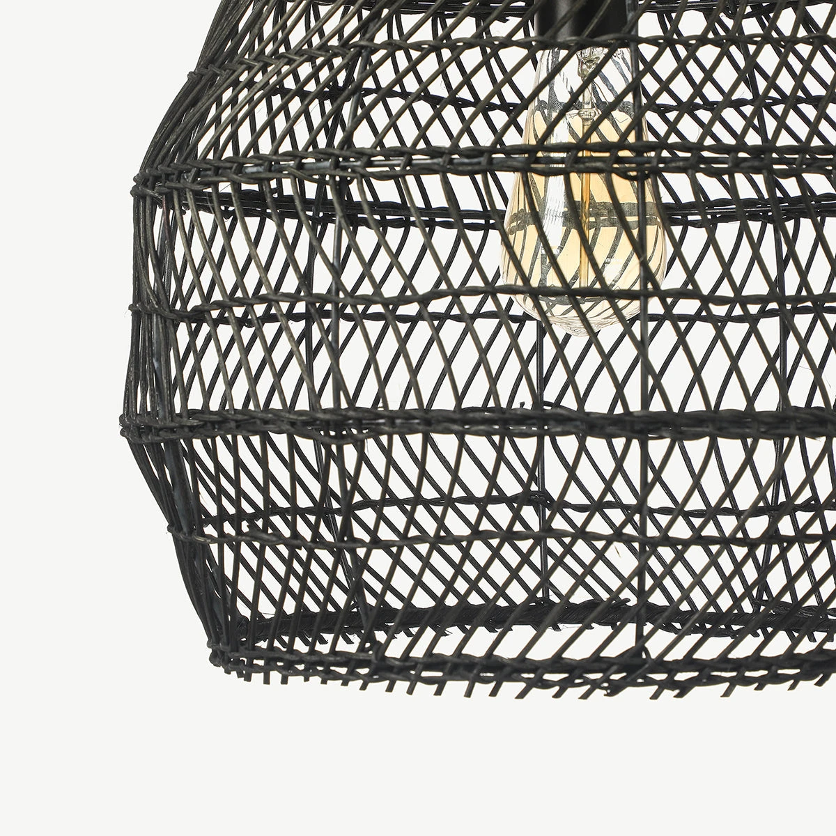 Basket Rattan Woven Pendant Light Shades Black 7 Basket Rattan Woven Pendant Light Shades Black - Image 7